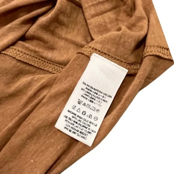 Free People Bittersweet cold shoulder tee small tan - Picture 8 of 9